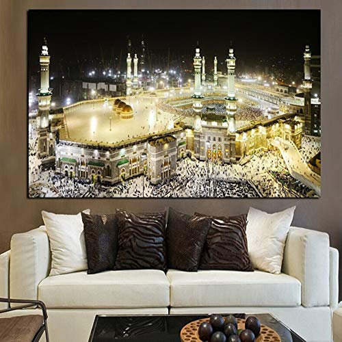 yaoxingfu Puzzle 1000 Teile Mekka-Islam-Heilige-Landschaft-Religiöses Gebäude-Muslim-Moschee Puzzle 1000 Teile Erwachsene Great Holiday Leisure , Interaktive Familienspiele50x75cm(20x30inch)