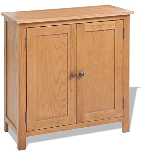 CHAHO Sideboard 70x35x75 cm Massivholz Eiche,Anrichte Mehrzweckschrank Highboard Schubladenkommode Beistellschrank Flurschrank, für Diele, Flur, Wohnzimmer Esszimmer Diele