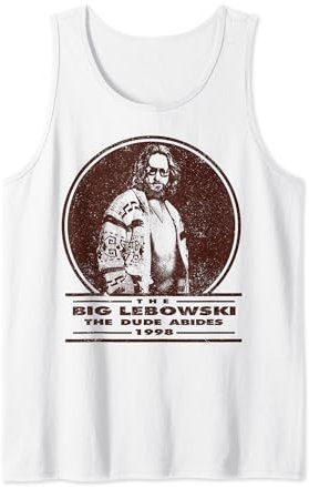 Big Lebowski Distressed Dude Abides Stamp Tank Top