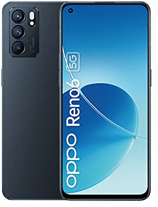 OPPO Reno 6, Smartphone 5G sbloccato, 8 GB RAM + 128 GB, schermo AMOLED 90 Hz 6,43, fotocamera 64 MP, modalità 108 MP, ricarica rapida 100% in 28 minuti, 4300 mAh, design ultra sottile e leggero,