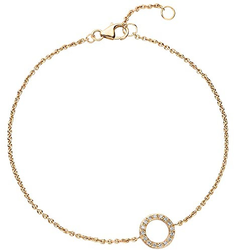 Jobo Damen-Armband aus 14 Karat 585 Gold mit 16 Diamanten