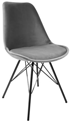 Kick Collection Esszimmerstühl Velvet - Samt - Grau - Modern und Hochwertig - Samtstoff und Metall - Erhältlich in vielen Farben