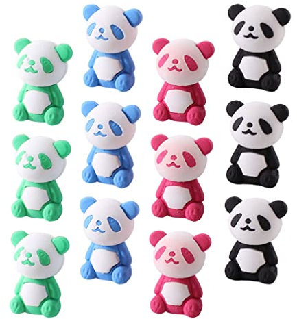 Totority 16 Stücke Panda Bleistift- Radiergummi- Set für Kinder Tier- Briefpapier- Radiergummi- Feiertagsgeschenk Kinder- Geburtstags- Party- Gunst (Zufällige Farbe)