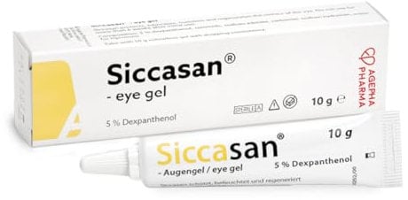 Siccasan Gel Augentropfen für trockene Augen mit Dexpanthenol und Carbomer zur Heilung gegen trockene (PACK OF 1 x 10g)