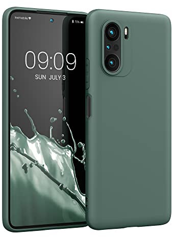 kwmobile Funda para Xiaomi Mi 11i / Poco F3 Carcasa - Ultrafina de TPU y Silicona con Bordes elevados anticaídas - Azul Verdoso