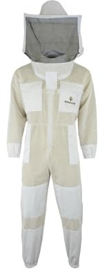 Imkeranzug Premium mit Atmungsnetz für Imker Bienen Stichfest weiß oder braun 120 140 S M L XL XXL, XXL · weiß