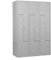 Schrank & Stuhl Spind – Metallspind in Z-Form 3 x 2 Abteilen 180 x 120 x 50 cm, Spindschrank mit Zylinderschlössern, Lieferung komplett montiert, Grau