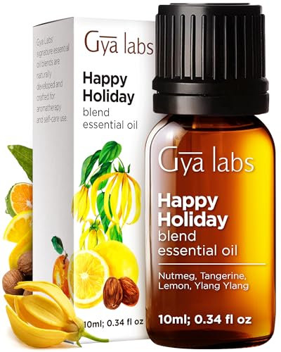 Gya Labs Happy Holiday ätherische Ölmischung (10 ml) – beruhigendes und erhebendes Aromatherapieöl für die festliche Jahreszeit