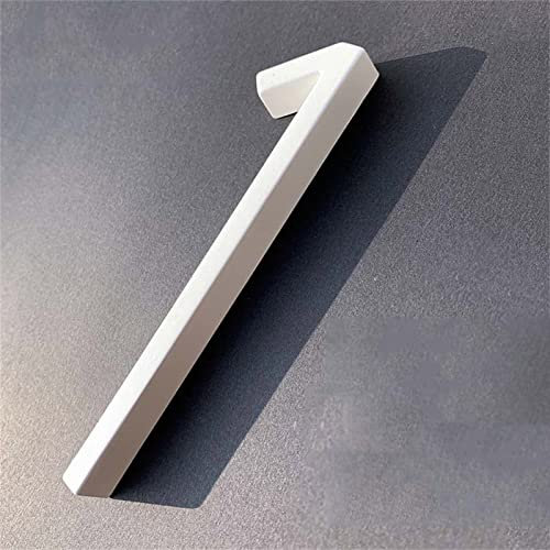 3D Floating White House Plaque Numbers 0-9 Doorplate Letters AB 5 Inch Metal Address Dash Sign Plate Zinc Alloy Lacquered Screw Mounted, Outdoor Yard Street Door Home Mailbox Exterior Signage (1)