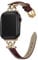 mxiixnai Leather Strap Compatible with Apple Watch Straps 44mm 45mm 49mm 46mm 42mm Women, Slim Thin Leather Replacement Strap for iWatch Bands Series 10 9 8 7 6 5 4 3 2 1 SE Ultra 2,Brown/Gold