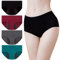 Momoshe Unterhosen Damen Perioden 4er Pack Unterwäsche Baumwolle Auslaufsicher Menstruation Panty Schwarz Dunkelgrau Weinrot Grün 3XL Period Pants