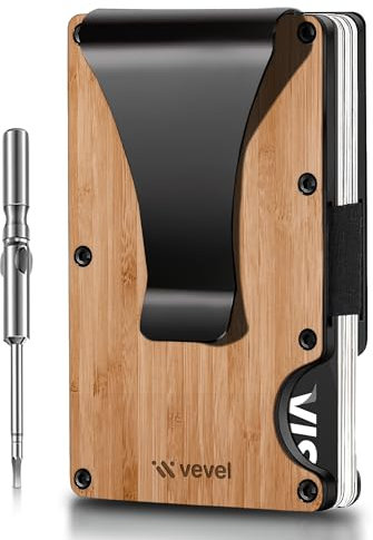 Vebel Credit Card Holder| Minimalist Wallet| Wallets, Card Cases & Money Organisers| RFID Wallet for Men| Slim Wallet| Wallets for Men UK| Walnut Wood Wallet| RFID Card Holder| Card Holder Wallet