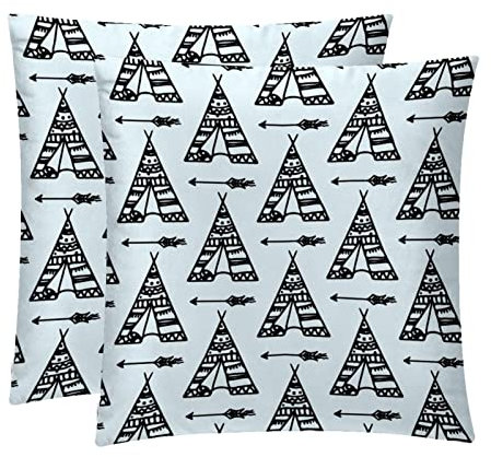 2 Stück, dekorativer quadratischer Überwurf-Kissenbezug, Kissenbezüge, Heimdekoration, Dekorationen für Sofa, Couch, Bett, Stuhl, blaues Boho-Tipi-Muster