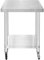 Tavolo da cucina in acciaio inox per la preparazione dei cibi con 4 ruote piroettanti con 2 freni e 4 piedini adattabili Ripiano inferiore regolabile 3 posizioni Portata 160 kg 60cm x 45cm x 86cm