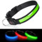 Benxdara Light Up Dog Collar USB Rechargeable, Adjustable LED Dog Collar with 3 Lighting Modes for Small Medium Large Dogs Walking for the Dark Safely - Green - S