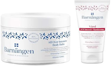Barnängen Body Balm All Over Intensive, 200 ml, mit Cold Cream & Barnängen Handcreme SOS Vard, 75 ml, für trocken bis sehr trockene Haut, Vegane Formel, Dermatologisch getestet