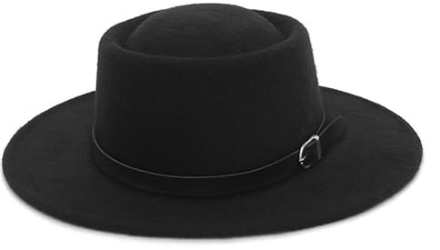GEMVIE Klassischer Cowboyhut Unisex Wollmischung breite Krempe Kirche Hut Schwein Kuchen Hut Thema Bars Karneval Halloween