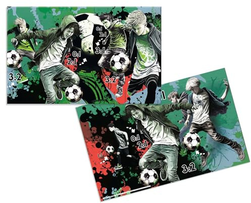 HERMA 19599 Schreibtischunterlage Street Soccer, abwischbare Kinder Schreibunterlage aus Karton, 55 x 35 cm, beidseitige Motiv Tischunterlage für Mädchen & Jungen