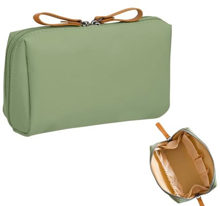 Xinlon Trousse de Toilette Voyage Vert, Portable Imperméable Sac à Cosmétiques à Glissière, Multifonction Cosmétiques Pochette avec Compartiments pour Port Quotidien, Stockage, Grande Capacité