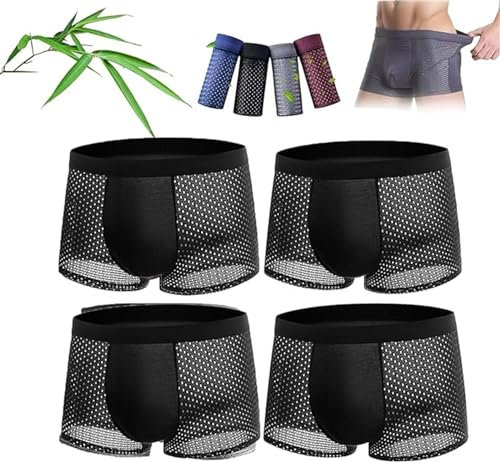 Qoobom Boxhero Calzoncillos Tipo Boxer de fibre de bambou Boxhero Boxer Box Hero Bamboo pour un confort tout au long de la journée, Noir , XXL