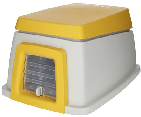 Kerbl Pet Kaninchenheim Bunny Base, Kaninchenstall, Kaninchenhaus, grau, orange, 58x38x29,5cm, Kunststoff, Kaninchen, Heuraufe, Wasser- und Futterspender