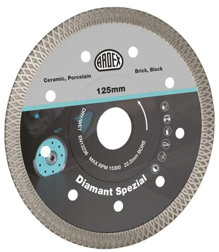 Ardex Diamant Trennscheibe Spezial 125 mm Professional Diamanttrennscheibe für Stein, Beton, Keramik, Porzellan, Ziegel