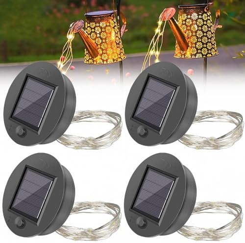 KBIBCK 4 pièces Arrosoir solaire, Arrosoir Solaire Extérieur Guirlandes Lumineuses, Décoration Jardin Étanche pour Chemin, Lampes solaires de rechange, Arrosoir Solaire exterieur jardin