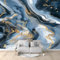 Murale Photo Papier Peint 400 x 280 cm Décoration Intissé Tableaux Poster Muraux Tapisserie Marbre bleu panoramique Chambre Paysage Déco Salon Maison Décorative Tenture Appartement