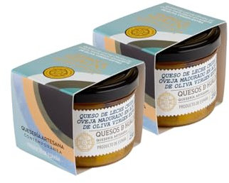 Quesos de Hualdo. Queso de oveja en aceite de oliva virgen extra. Pack de 2 botes de 230 gr cada uno