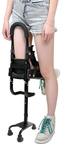 Freihändige Krücken für Erwachsene, höhenverstellbarer Einbein-Teleskop-Gehwagen, schmerzfreie Kniekrücken, rutschfeste Knie-Alternative zu Krücken