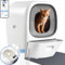 LALAHOME Self Cleaning Cat Litter Box Auto Refill, Automatic Cat Litter Box Multiple Cats, Odor Removal/App Control/Integrated Safety/Anti-Pinch Rake Scoop, Large Smart Kitty Litter Box with Bag & Mat