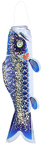 TINEASUR Karpfen-streamer Garten Windsack Japanischer Karpfen-windsack Japanische Fischflagge Fischflagge Flaggen Streamer-fischflagge Japanischer Koinobori-windsack Ornament Hks Stoff Blue
