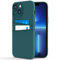 COBATREE Wallet Case for iPhone 13,Silicone Case with 2 Card Holder Slim Flexible TPU Shockproof Protective Phone Cover with 2 Card Slot Wallet Case for iPhone 13 6.1 inch-Dark Green