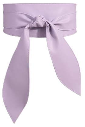 Namzi Ceinture large nouée pour femme - Grande taille - Tendance - Violet, violet, 95.27*3.74inch