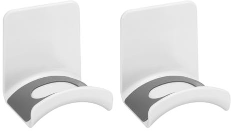 sourcing map Headphone Stand, 2 Pcs ABS Headset Holder Adhesive Headphone Holder Hook Mount Headphone Hanger Hook Under Desk for Gaming Headphones Earphones Cables, White(Wall-mounted)