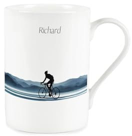 Purely Home Customisable Cycling Mug - Roadside Mountains Bike Cyclist Gift/Present - Bespoke Bone China Tea/Coffee Cup