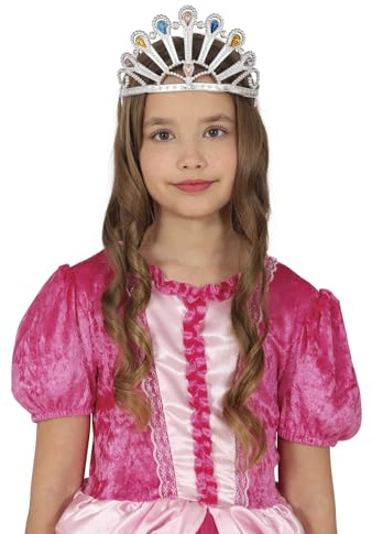 FIESTAS GUIRCA Mittelalterliches Prinzessinnen-Stirnband (Einheitsgröße) – Kinderzubehör für Prinzessinnen-Kostüme und Themenveranstaltungen – ideal für Mädchenpartys – Silber