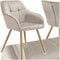 tectake® Samt Stuhl, Esszimmerstuhl mit Stepp Samtstoff, Küchenstühle modern, gemütlicher Sessel Wohnzimmer, Armlehnstuhl Esszimmer, Dining Lounge, Schminktisch Stuhl - Taupe/Gold