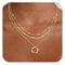 VIROMY Gold Necklace for Women 14k Gold Dainty Layered Stackable Pendant Necklaces Paperclip Dot Chain Gold Choker Chain