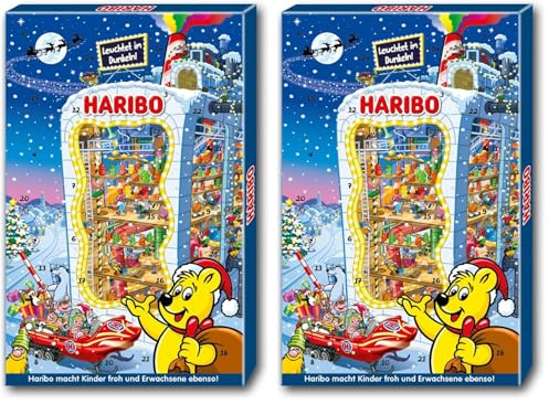 HARIBO Adventskalender 2025 mit 24 Mini-Tüten (300g) | Gummibärchen, Fruchtgummi & Maoam | Süßigkeiten Weihnachtskalender für Kinder & Familien – bunte Überraschung bis Heiligabend (Packung mit 2)