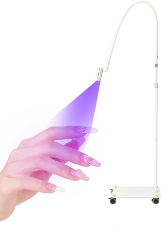 Professional Lash UV Lamp - 5 W Salon Manicure Dryer Curing Light - LED Nail Dryer - for Lash Artists, Nail Tech, Makeup Studios - Three Colors Adjustable/Pedal Control,White