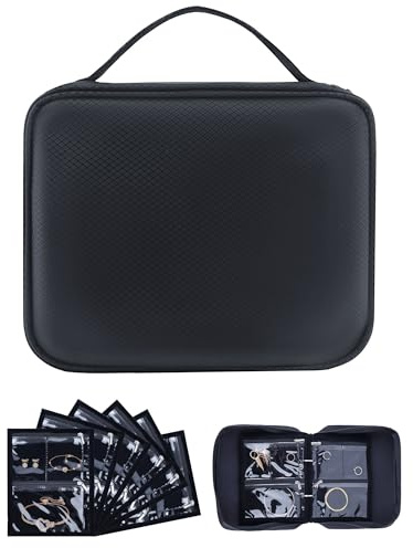 Remedare Travel Jewelry Organizer Case with Clear Zipper Velvet Pouch Jewelry Bags Portable Storage Book for Earrings Rings Necklace Bracelet
