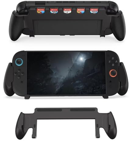 AriKroii Grip for Nintendo Switch 2,An Ergonomic Grip Hard Shell Handheld Case con slot a 5 giochi,Grip Case per Console Nintendo Switch 2,Accessori per Switch 2