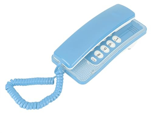 aqxreight Telefono di Rete Fisso Montato a Parete Compatta Senza Chiamante Ideale per le Impostazioni di Casa e Hotel (BLUE)