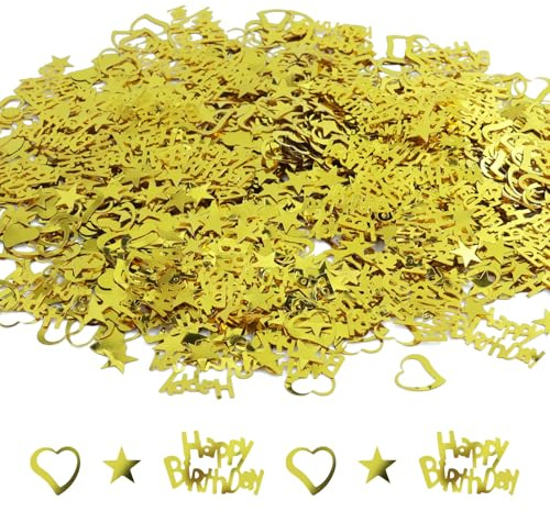 35g Dekoration Konfetti Set, Herzen Konfetti Streudekoration, Goldene Geburtstagskonfetti Tischdekoration, Für DIY, Party Einladungen, Geschenktüten, Luftballons, Grußkarten