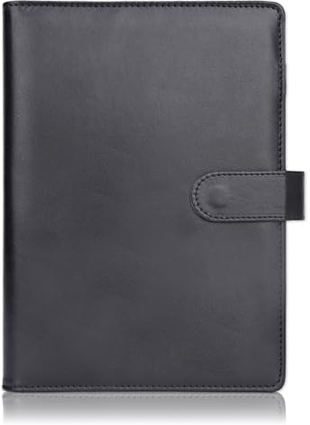 CRHOEIQ Ringbuch A5 Nachfüllbar, 6 Loch A5 Binder Notizbuch (Innenpapier Nicht Enthalten), Budget Binder Organizer Für Büro Schule und Reisearbeit(Schwarz)