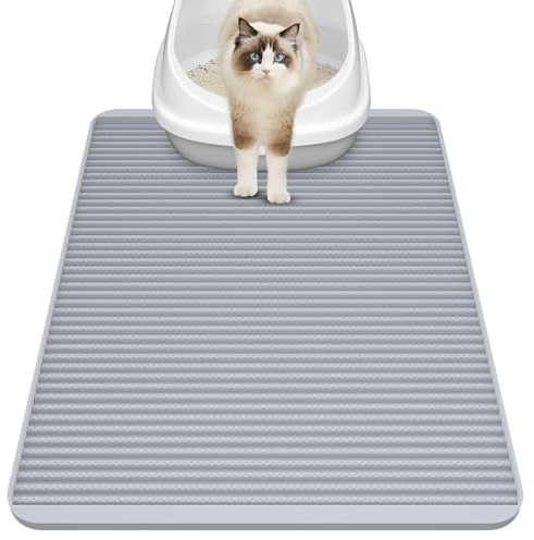 Silikon Katzenklo Matte – 79 x 58.5 cm Katzenstreu Matte Groß, Wasserdicht Katzenmatte Katzenklo, rutschfest, Langlebig, Leicht zu Reinigen, Streukontrolle & Waschbare Katzenmatte für den Boden