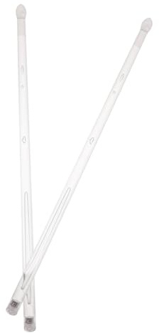 Bunte LED Weiß aus Polymer Drumsticks, für Schlagzeugspiele | 1 Paar, W132 Modell, 8 Stück Lr44 Knopfzellen Inklusive, Starkes Spielgefühl, Tapping Effekt