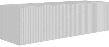 Selsey TV-Lowboard Hängend 100 cm Mattes Weiß 2 Geräumige Fächer Elegante Geprägte Front Laminierter Korpus MDF Front Robust ABS Kanten Für Fernsehzubehör