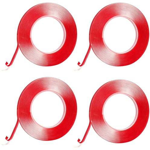 20 m di nastro adesivo in silicone, 6 mm x 2 mm, trasparente, autoadesivo, non lascia segni, per lastre di vetro, piastre di protezione antincendio, camini in vetro,